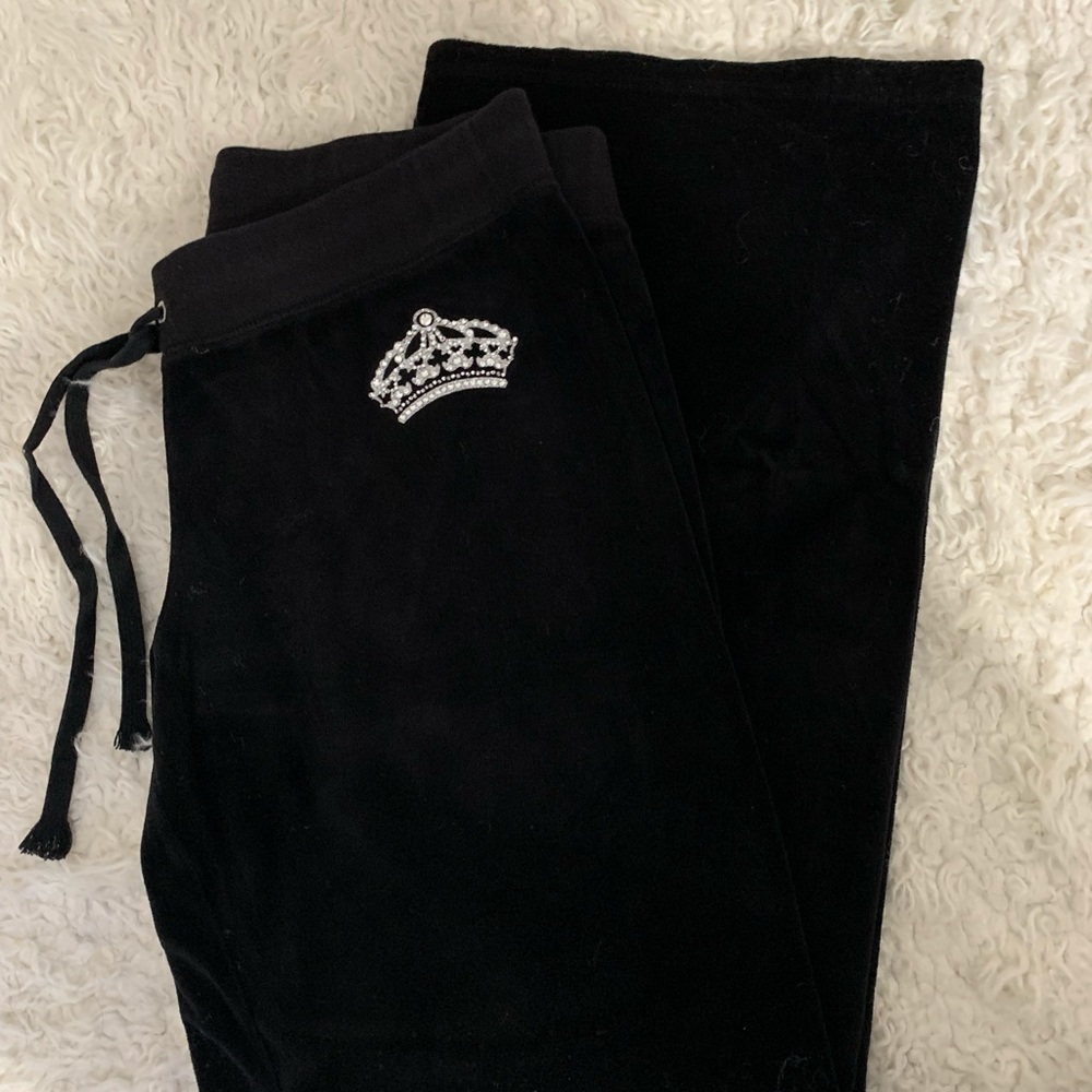 juicy couture blk velour track suit bottoms